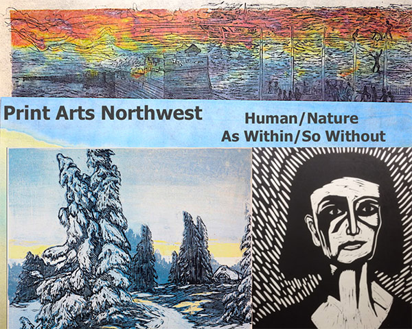 Print Arts Northwest - Human/Nature, As Within/So Without show card