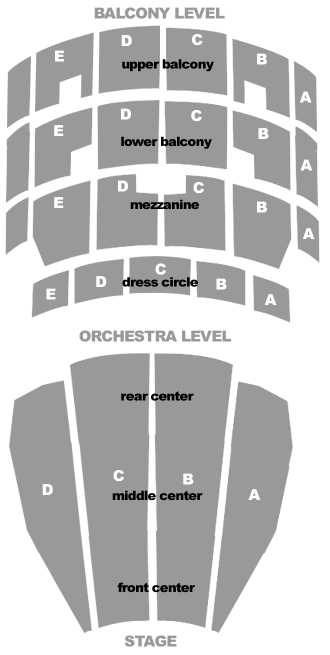 Schnitzer Hall seating map - click image to view a detailed seating map