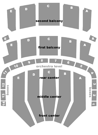Keller Auditorium Seating Map - click image for a more detailed map