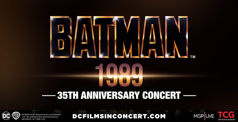 Batman (1989) film title art/text 35th anniversary in concert