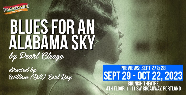 Blues for an Alabama Sky image: black & white photo (side profile) of black woman with title text/info
