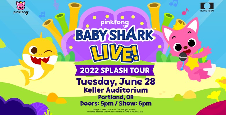 Baby Shark Live! image | Premier Productions presents BABY SHARK LIVE! 2022 Splash Tour | Tuesday, June 28, 2022, 6:00pm | Playing at: Keller Auditorium