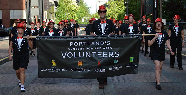 Portland'5 Volunteers practice marching for the Starlight Parade (2016)