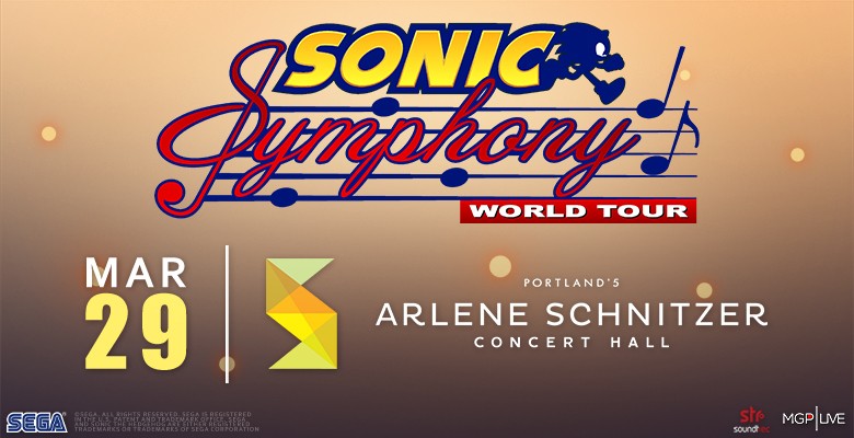 Sonic Symphony title art sonic the hedgehog image with date and venue logo