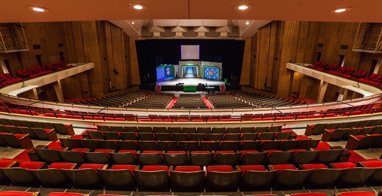 Photo of Keller Interior seating area looking at stage