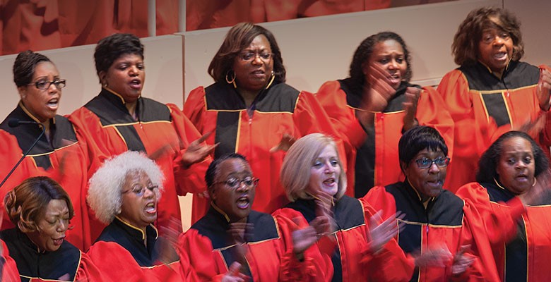 Photo of gospel choir performing