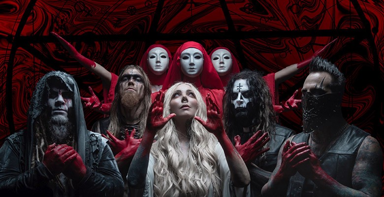 Photo of In This Moment band members with masked characters