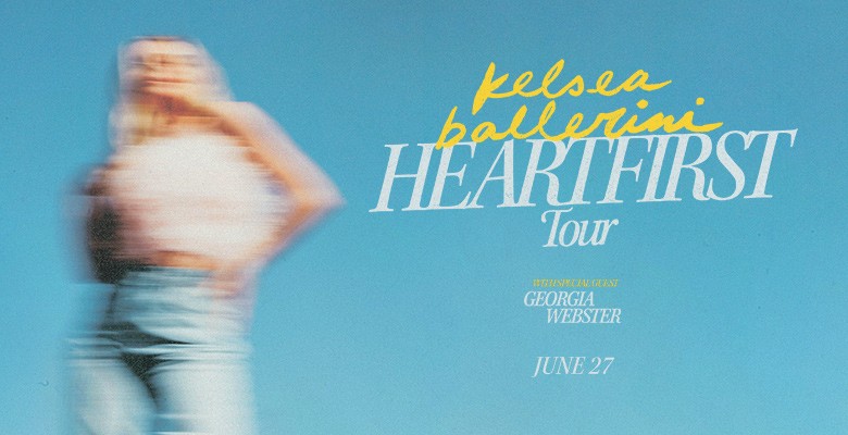 Blurry photo of Kelsea Ballerini with stylized text: Kelsea Ballerini HEARTFIRST Tour