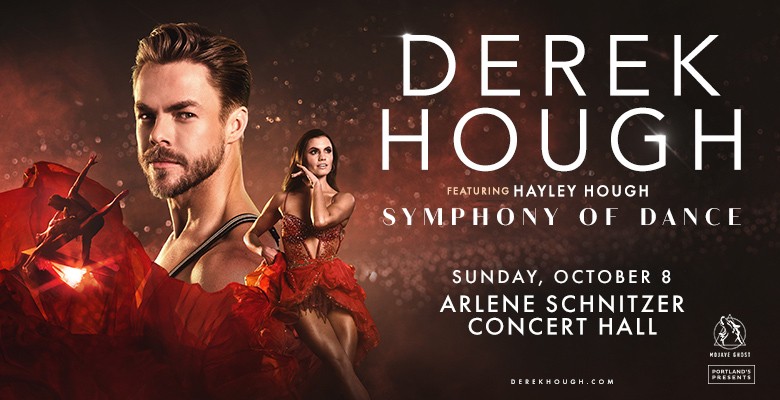 Derek Houg Symphony of Dance image with photo collage of Derek & Hayley Hough