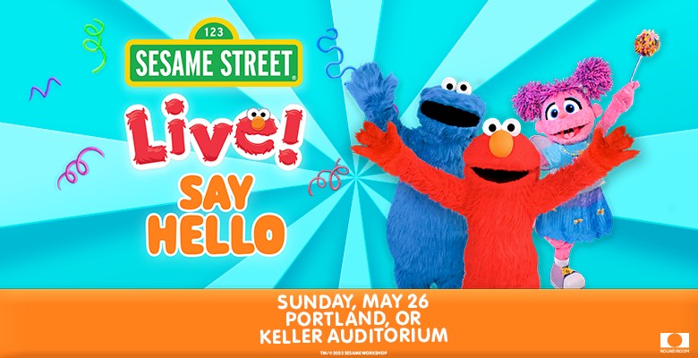 Sesame Street Live image of illustration with three Sesame Street characters plus title text