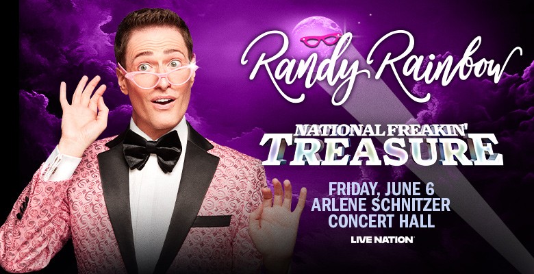 Photo of Randy Rainbow and title/tour info in text