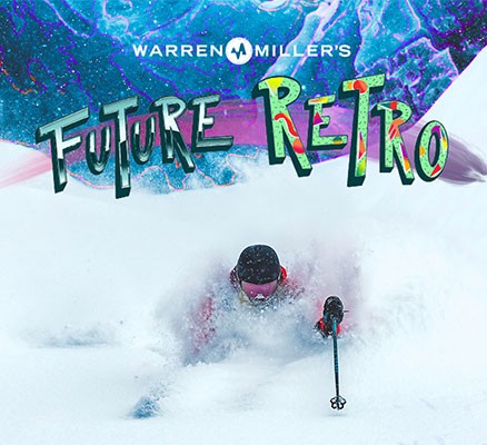 Warren Miller's Future Retro ski photo and logo