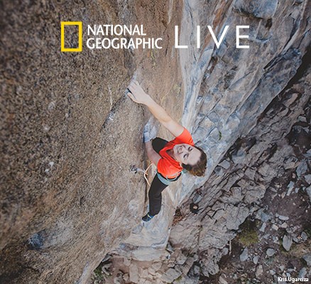 Photo Maureen Beck climbing rock face