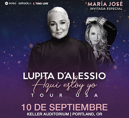 Photo of Lupita D'Alessio & Maria Jose with names and tour title in text