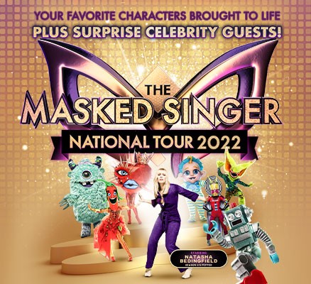 The Masked Singer tour image with characters and host