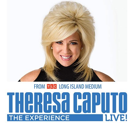 Photo of Theresa Caputo w/ text: From TLC Long Island Medium Theresa Caputo Live