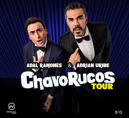 ChavoRucos image with photo of Adrián Uribe & Adal Ramones plus title text