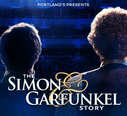 photo of simon & garfunkel standing side by side with the title in the middle
