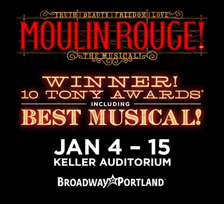 Moulin Rouge! The Musical title art with stylized text