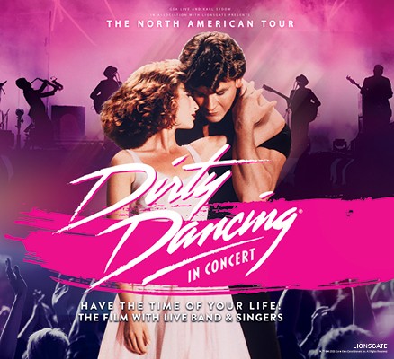 Dirty Dancing in Concert image of film art with band on stage and title text