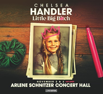Chelsea Handler Little Big B*tch Tour image with photo of Chelsea as a child
