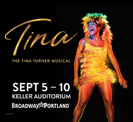 TINA The Tina Turner Musical title art with image of performer as Tina + title