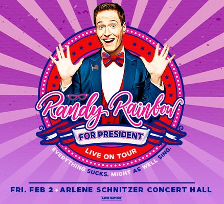 Randy Rainbow for President Live on Tour illustration of Randy with text