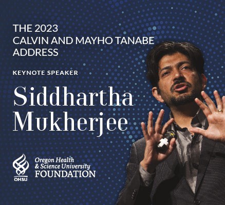 2023 Tanabe Address image with photo of Dr. Siddhartha Mukherjee + title text