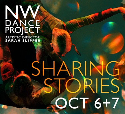 NW Dance Project Sharing Stories image of dancers with colorful lighting