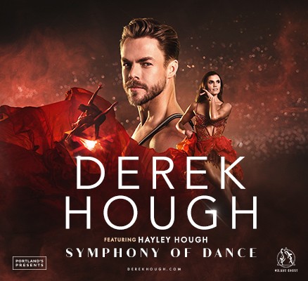 Derek Houg Symphony of Dance image with photo collage of Derek & Hayley Hough