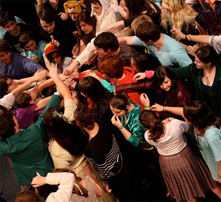 Photo of students audience crowding together