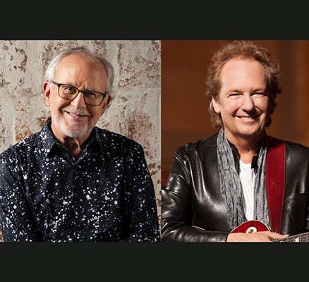 Side by side photos of Bob James and Lee Ritenour