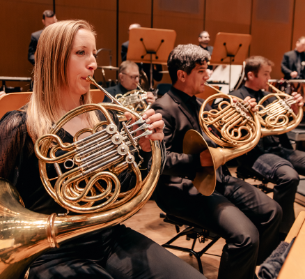 symphony horn section on stage