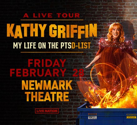 Kathy Griffin standing behind a dumpster fire with text My Life on the PTSD-List