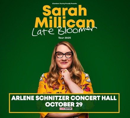Photograph of Sarah Millican + title text