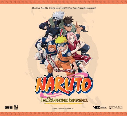 Image of Naruto characters (illustrations) from the anime series + title text