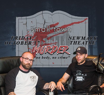 Photo of Small Town Murder hosts James Pietragallo, Jimmie Whisman + title text