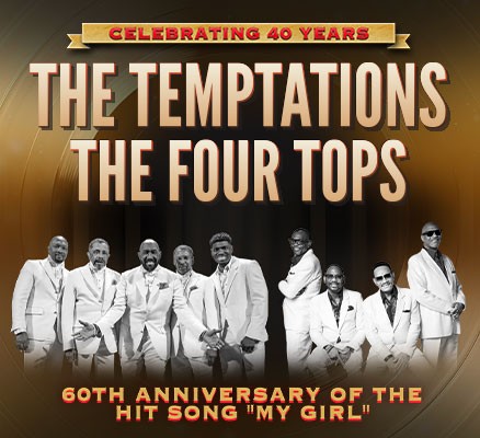 Photo of The Temptations and The Four Tops with band names in text