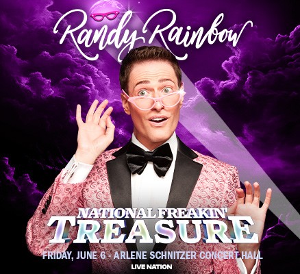 Photo of Randy Rainbow and title/tour info in text