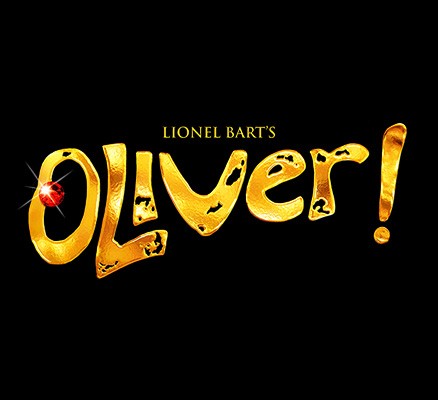 Stylized text of the word OLIVER! on a black background