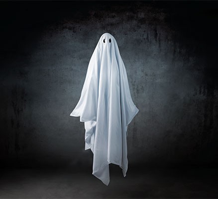 Image of a white sheet ghost hovering