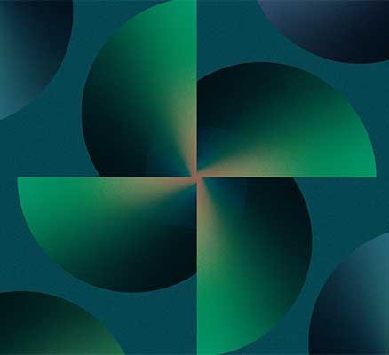 Image of green and blue geometric shapes