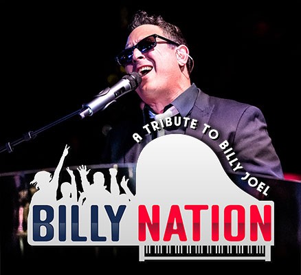 Photo of Billy Nation at piano performing as Billy Joel