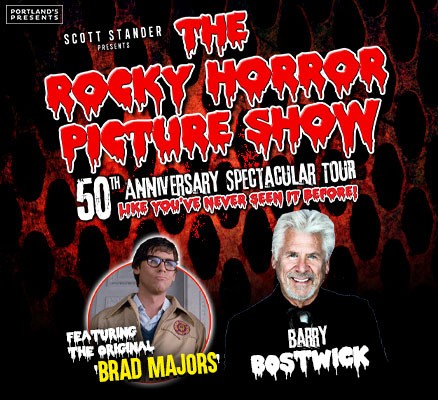 The Rocky Horror Picture Show title text stylized as oozing blood