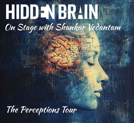 Artistic rendering of a human mind inside the head with text reading HIDDEN MIND
