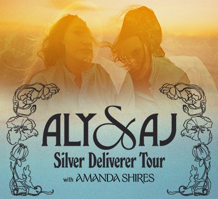 Photo of Aly & AJ with names and tour title in text