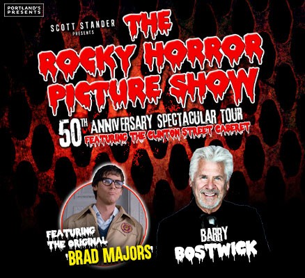 The Rocky Horror Picture Show title text stylized as oozing blood