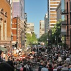 Main Street looking east (at the stage) during a Music on Main Street concert