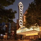 Arlene Schnitzer Concert Hall exterior, marquee and Portland sign (from Broadway Ave.) | Photo credit: Jeremy Jeziorski