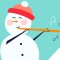 Cartoon illustration of a snowman playing a flute.
